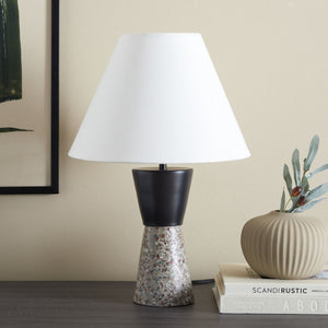 Safavieh Nicolai, 18 Inch, Grey Terrazzo/Black, Terrazo/Iron Table Lamp​ TBL3009B