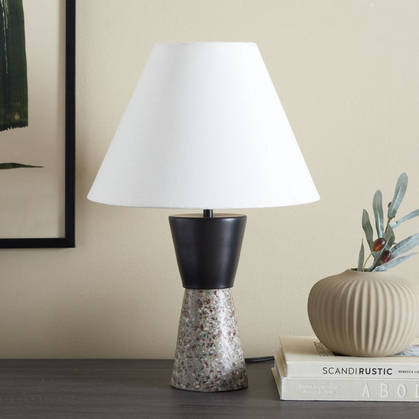Safavieh Nicolai, 18 Inch, Grey Terrazzo/Black, Terrazo/Iron Table Lamp​ TBL3009B