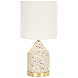 Safavieh Nicolai Bottle, 20 Inch, White Terrazzo/Gold,Terrazo/Iron Table Lam TBL3010A