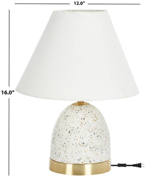 Safavieh Nicolai, 20 Inch, White Terrazzo/Gold, Terrazzo/Iron Table Lamp  TBL3015A