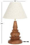 Safavieh Solene, 20 Inch, Light Walnut/Gold, Mango Wood/Iron Table Lamp TBL3017A