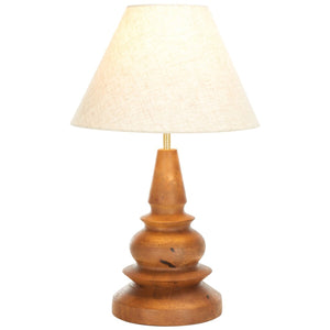 Safavieh Solene, 20 Inch, Light Walnut/Gold, Mango Wood/Iron Table Lamp TBL3017A