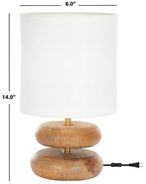 Safavieh Lulani, 14 Inch, Natural, Mango Wood/Iron Table Lamp TBL3020A