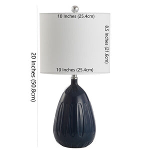 Linnett Table Lamp - Vintage Charm with Geometric Design and Off-White Cotton Shade for Your Home