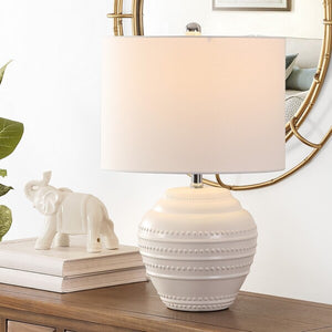Lenon Ceramic Table Lamp - Elegant White Design for Modern Home Decor & Ambient Lighting Solutions