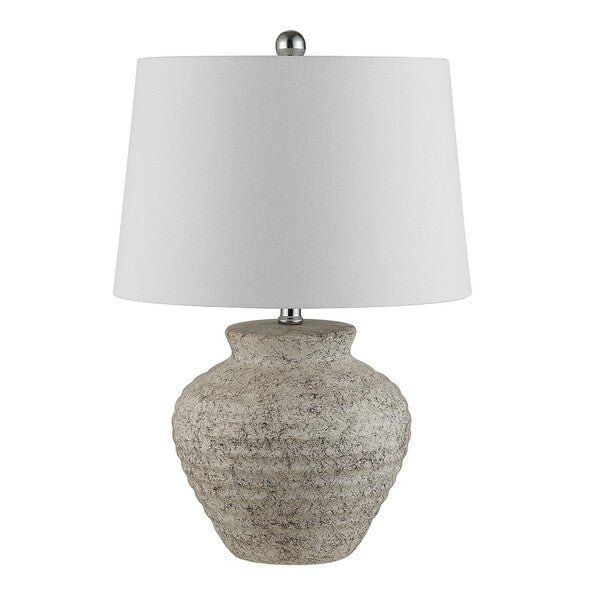 Ledger Light Grey Ceramic Table Lamp - Elegant Home Décor for Modern Aesthetics and Warm Ambiance