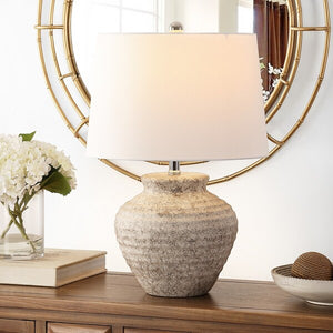 Ledger Light Grey Ceramic Table Lamp - Elegant Home Décor for Modern Aesthetics and Warm Ambiance