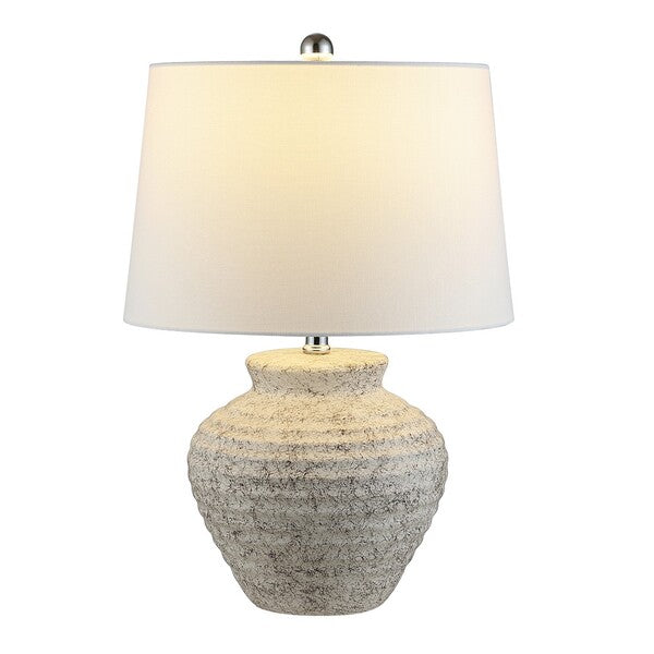 Ledger Light Grey Ceramic Table Lamp - Elegant Home Décor for Modern Aesthetics and Warm Ambiance
