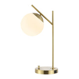 Safavieh Suna, 20.5 Inch, Brass, Glass/Iron Table Lamp W/ Usb Port Brass 7 x 11.25 x 20.5