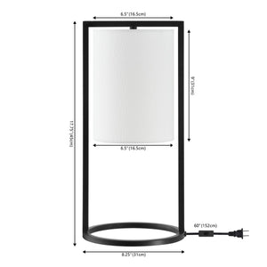 Safavieh Tamiko, 17.75 Inch, Black, Iron Table Lamp Black 8.25 x 8.25 x 17.75