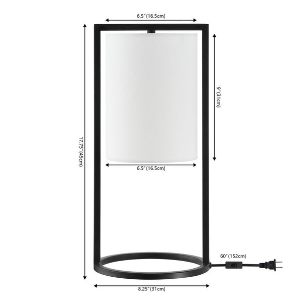 Safavieh Tamiko, 17.75 Inch, Black, Iron Table Lamp Black 8.25 x 8.25 x 17.75