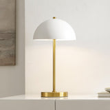 Safavieh Goldie, 18 Inch, Brass/White, Metal Table Lamp Brass Gold / White TBL4566A