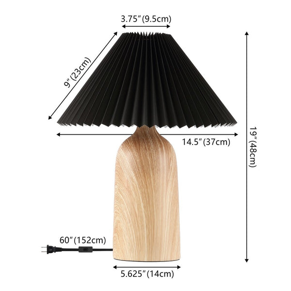 Safavieh Fabi, 19 Inch, Black/Natural, Resin Table Lamp Wood Finish TBL4575A