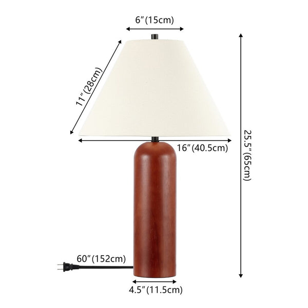 Safavieh Rennie, 25.5 Inch, Walnut, Wood.Metal Table Lamp Walnut TBL4580A