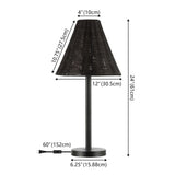 Safavieh Ricki, 24 Inch, Black, Rattan/Metal Table Lamp Black TBL4589A