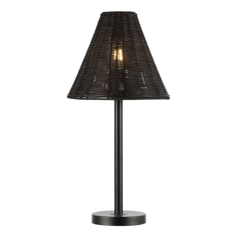 Safavieh Ricki, 24 Inch, Black, Rattan/Metal Table Lamp Black TBL4589A