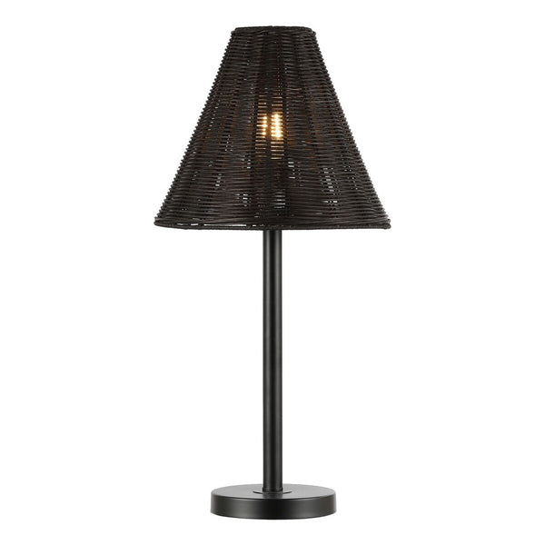 Safavieh Ricki, 24 Inch, Black, Rattan/Metal Table Lamp Black TBL4589A
