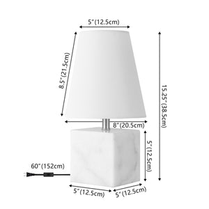 Safavieh Lou, 15.25 Inch, White/Nickle, Marble/Metal Table Lamp White / Nickel TBL4591A