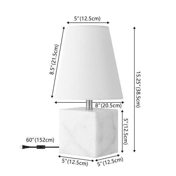 Safavieh Lou, 15.25 Inch, White/Nickle, Marble/Metal Table Lamp White / Nickel TBL4591A
