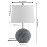 Safavieh Cla, 23.5 Inch, Grey Washed/Brass, Concrete/Metal Table Lamp Grey Washed / Brass TBL4592A