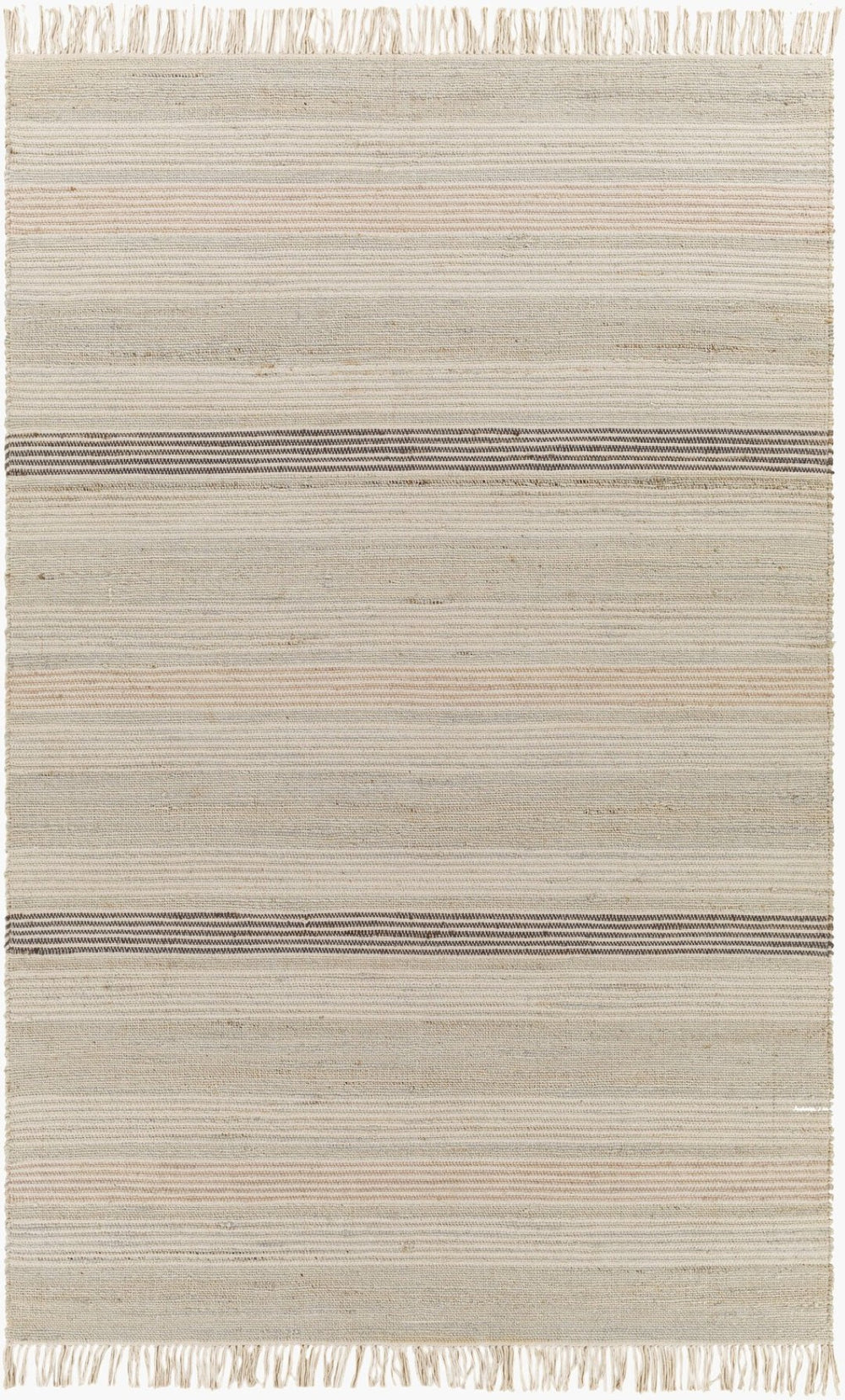 Surya Trabzon Handwoven Cotton Jute Flatweave Area Rug Fringe Artisan Cottage Accent 2' x 3' Rectangle TBO2300-23
