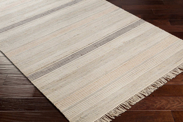 Surya Trabzon 2' X 3' Handmade Cotton & Jute Rug - Timeless Cottage Style With Unique Fringe Detail Light Beige Jute,Cotton Tbo2300-23