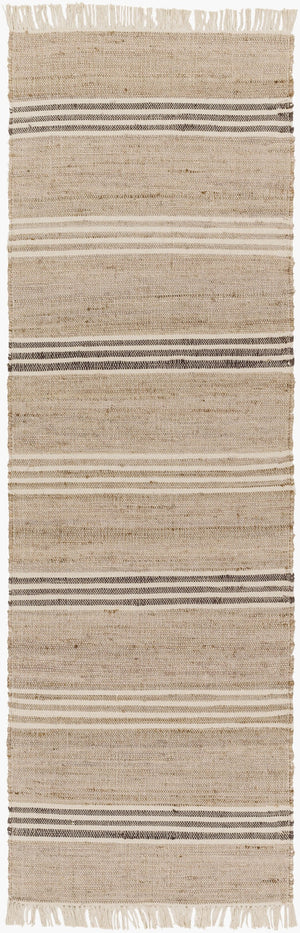 Surya Trabzon 2' X 3' Handmade Cotton & Jute Rug - Timeless Cottage Style With Unique Fringe Detail Tan Jute,Cotton Tbo2301-268