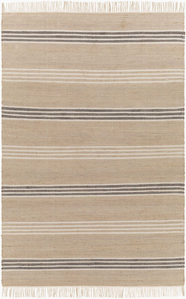 Surya Trabzon 2' X 3' Handmade Cotton & Jute Rug - Timeless Cottage Style With Unique Fringe Detail Tan Jute,Cotton Tbo2301-23