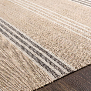 Surya Trabzon 2' X 3' Handmade Cotton & Jute Rug - Timeless Cottage Style With Unique Fringe Detail Tan Jute,Cotton Tbo2301-268