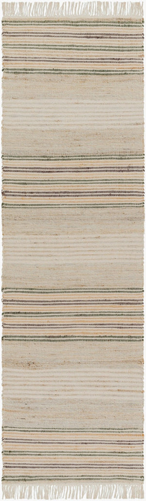 Surya Trabzon Handwoven Cotton Jute Runner Rug Fringe Edge Artisan Farmhouse Hallway 2'6" x 8' Runner TBO2302-268