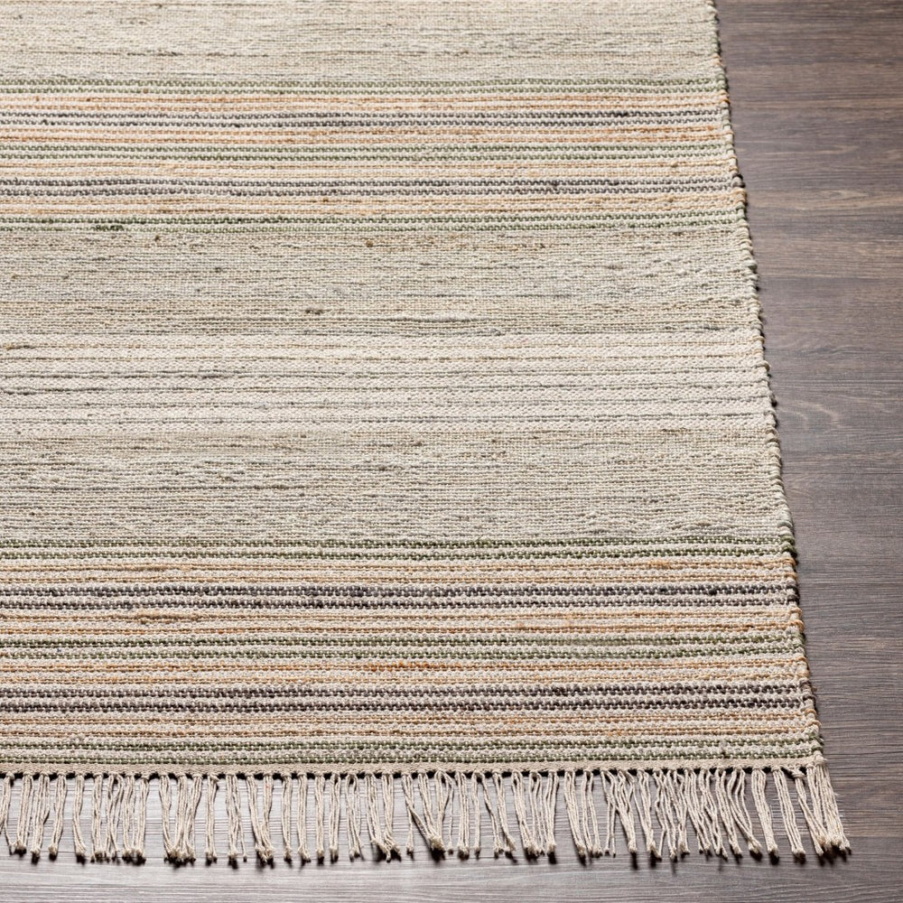 Surya Trabzon Handwoven Cotton Jute Runner Rug Fringe Edge Artisan Farmhouse Hallway 2'6" x 8' Runner TBO2302-268