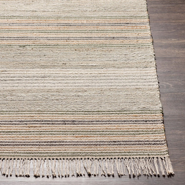 Surya Trabzon Handwoven Cotton Jute Runner Rug Fringe Edge Artisan Farmhouse Hallway 5' x 7'6" Rectangle TBO2302-576