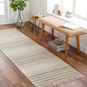 Surya Trabzon 2' X 3' Handmade Cotton & Jute Rug - Timeless Cottage Style With Unique Fringe Detail Light Beige Jute,Cotton Tbo2302-268