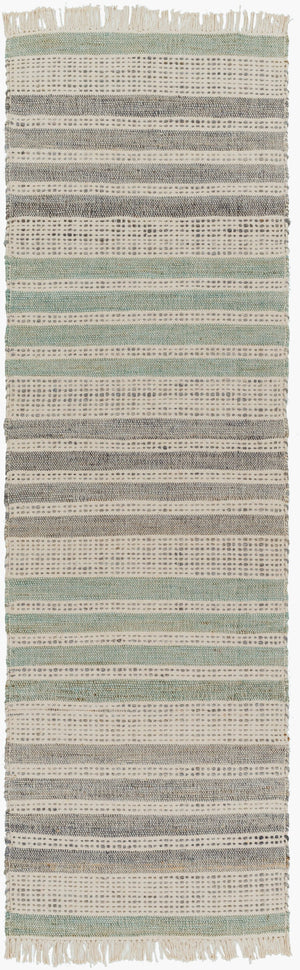 Surya Trabzon 2' X 3' Handmade Cotton & Jute Rug - Timeless Cottage Style With Unique Fringe Detail Gray Jute,Cotton Tbo2303-268