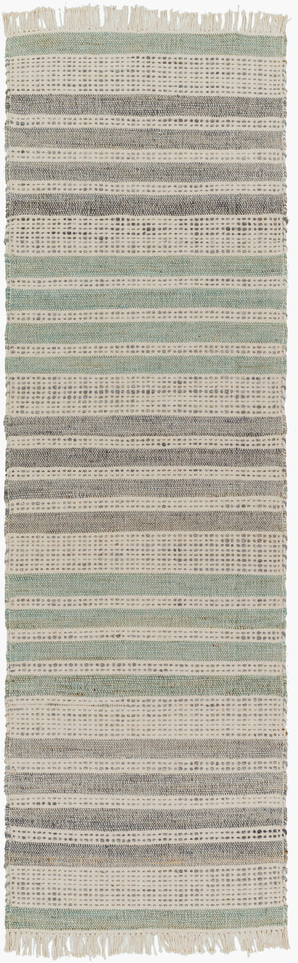 Surya Trabzon 2' X 3' Handmade Cotton & Jute Rug - Timeless Cottage Style With Unique Fringe Detail Gray Jute,Cotton Tbo2303-268