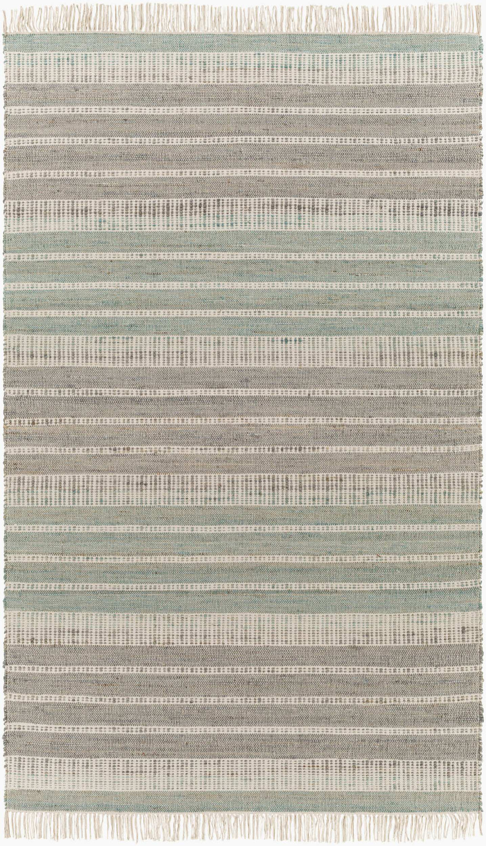 Surya Trabzon 2' X 3' Handmade Cotton & Jute Rug - Timeless Cottage Style With Unique Fringe Detail Gray Jute,Cotton Tbo2303-576