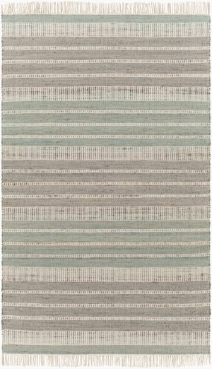 Surya Trabzon 2' X 3' Handmade Cotton & Jute Rug - Timeless Cottage Style With Unique Fringe Detail Gray Jute,Cotton Tbo2303-576