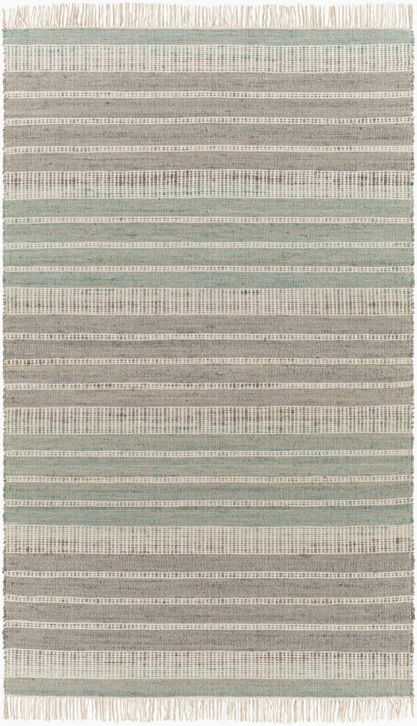 Surya Trabzon 2' X 3' Handmade Cotton & Jute Rug - Timeless Cottage Style With Unique Fringe Detail Gray Jute,Cotton Tbo2303-576
