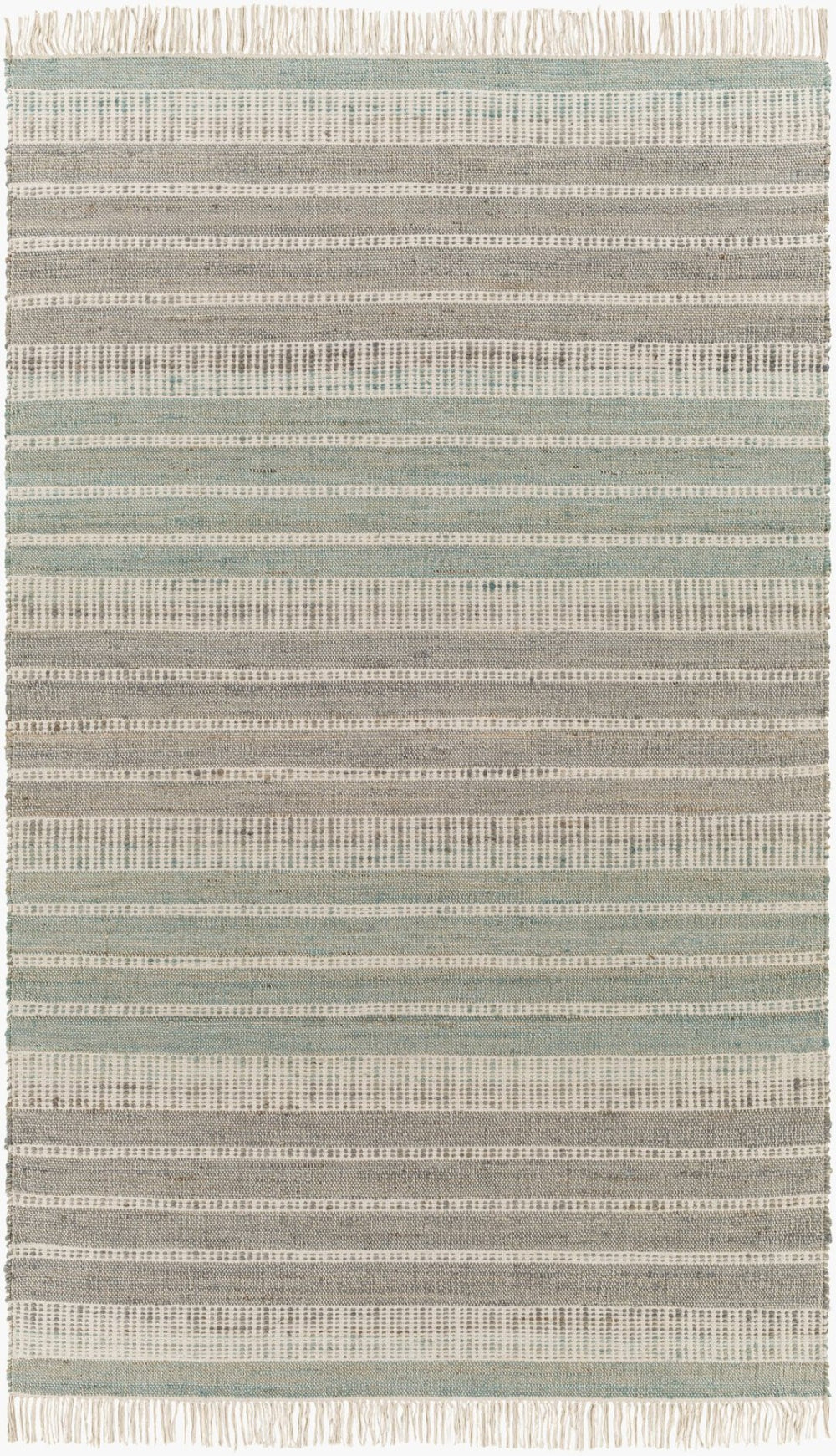 Surya Trabzon Handwoven Cotton Jute Flatweave Accent Rug Fringed Bohemian Cottage Entryway 5' x 7'6" Rectangle TBO2303-576