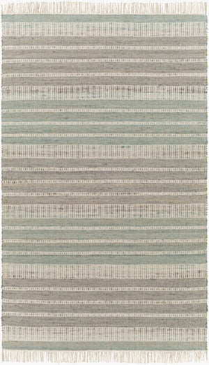 Surya Trabzon Handwoven Cotton Jute Flatweave Accent Rug Fringed Bohemian Cottage Entryway 5' x 7'6" Rectangle TBO2303-576