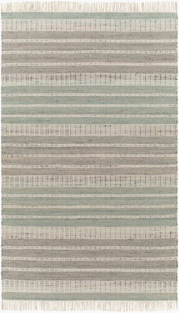 Surya Trabzon Handwoven Cotton Jute Flatweave Accent Rug Fringed Bohemian Cottage Entryway 5' x 7'6" Rectangle TBO2303-576