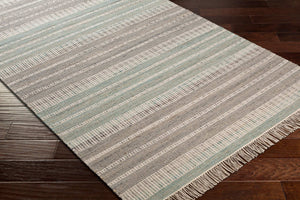 Surya Trabzon 2' X 3' Handmade Cotton & Jute Rug - Timeless Cottage Style With Unique Fringe Detail Gray Jute,Cotton Tbo2303-576