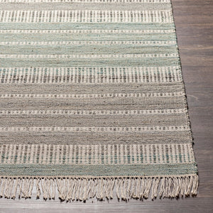 Surya Trabzon Handwoven Cotton Jute Flatweave Accent Rug Fringed Bohemian Cottage Entryway 5' x 7'6" Rectangle TBO2303-576