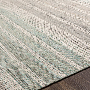 Surya Trabzon 2' X 3' Handmade Cotton & Jute Rug - Timeless Cottage Style With Unique Fringe Detail Gray Jute,Cotton Tbo2303-576