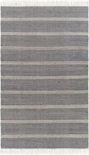 Surya Trabzon 2' X 3' Handmade Cotton & Jute Rug - Timeless Cottage Style With Unique Fringe Detail Navy Jute,Wool Tbo2304-23