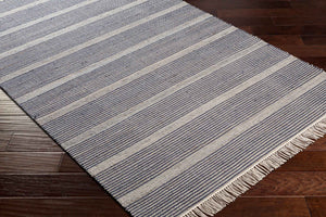 Surya Trabzon 2' X 3' Handmade Cotton & Jute Rug - Timeless Cottage Style With Unique Fringe Detail Navy Jute,Wool Tbo2304-268
