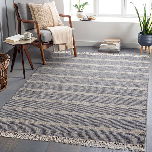 Surya Trabzon Handwoven Jute Wool Area Rug with Fringe Artisan Accent for Entryway or Bedroom TBO2304-23
