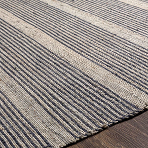 Surya Trabzon 2' X 3' Handmade Cotton & Jute Rug - Timeless Cottage Style With Unique Fringe Detail Navy Jute,Wool Tbo2304-268