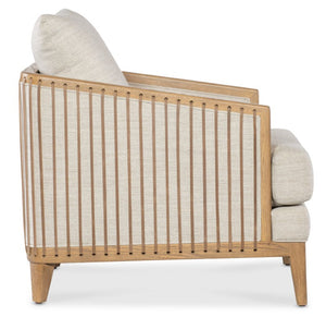 Hooker Furniture Enveyed Stationary Chair With Cashew Oak Frame, Classic Linen Performance Upholstery, Biophilic Comfort SS224-01-413