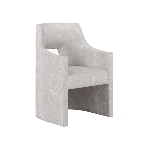 A.R.T. Furniture Mezzanine Host Chair In Dove Gray - Luxurious Chenille Upholstered Barrel Design With Floor Glides Light Gray Parawood And Poplar Solids,Foam,Fiber,Fabric 325201-2249